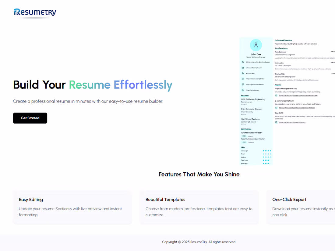 Cover image for Resume Builder