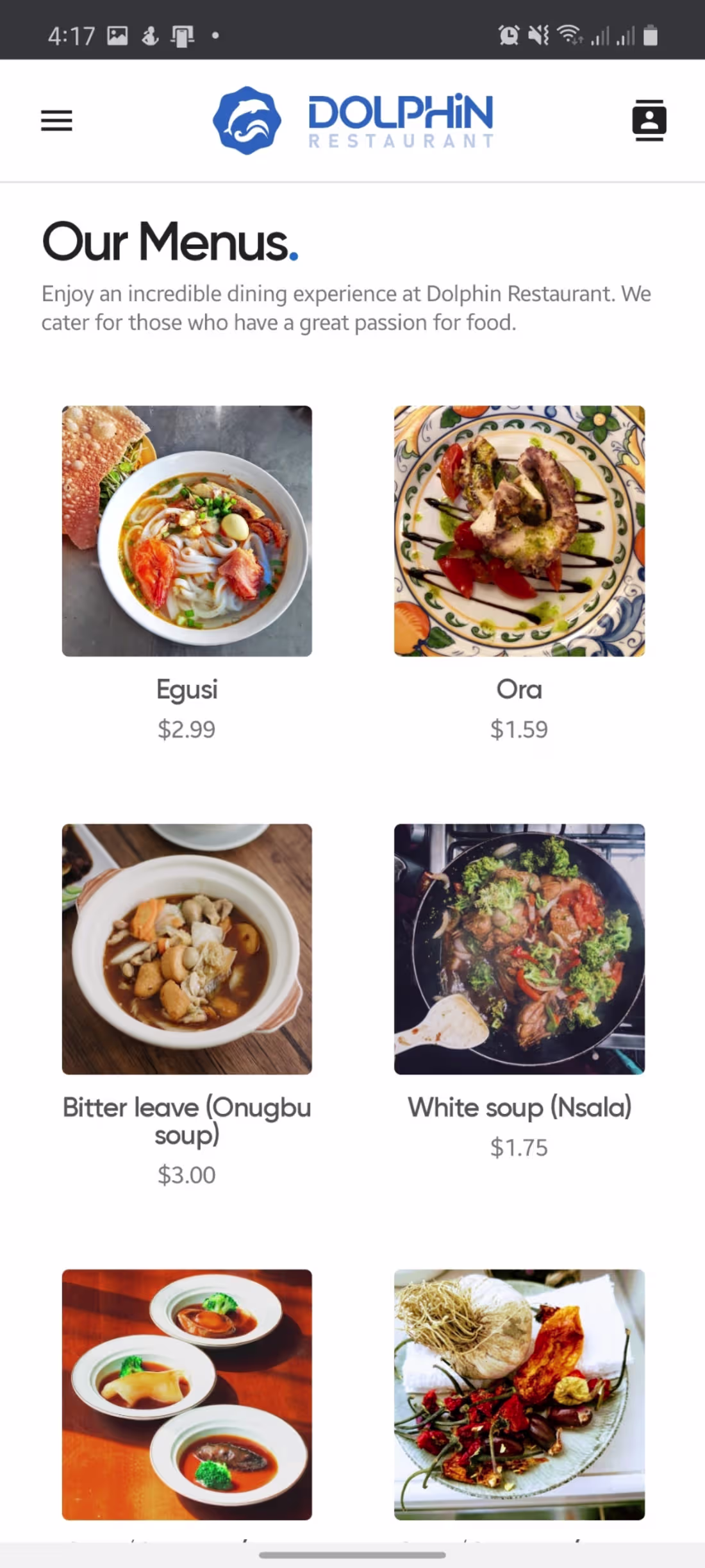 Cover image for Dolphin Restaurant Website