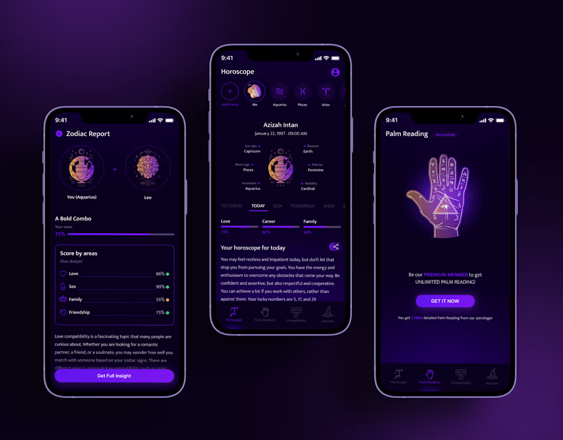 Cover image for Astro Genius Horoscope and Palmistry App Design