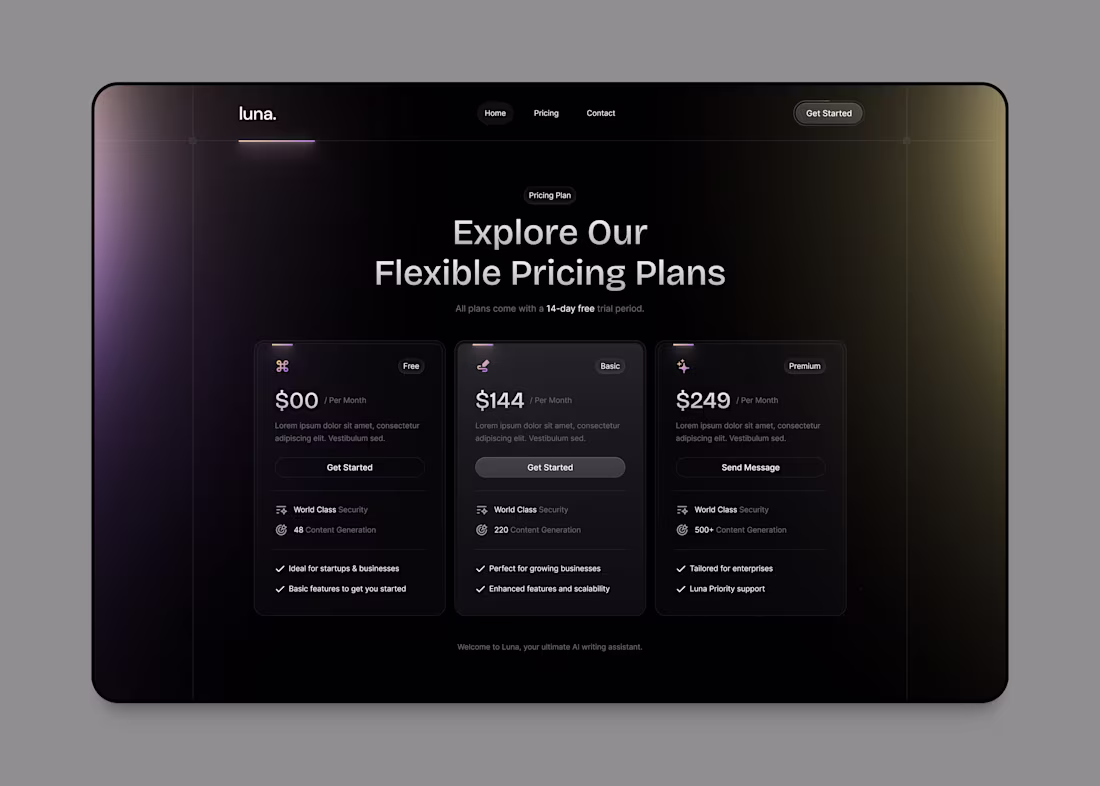 Cover image for Pricing details・LUNA ✌️