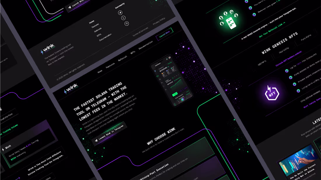 Cover image for Web3-Style Landing Page for Wink Trading Bot