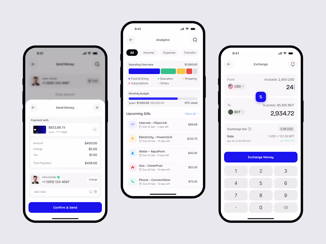 Cover image for Finance App Send Money, Analytics