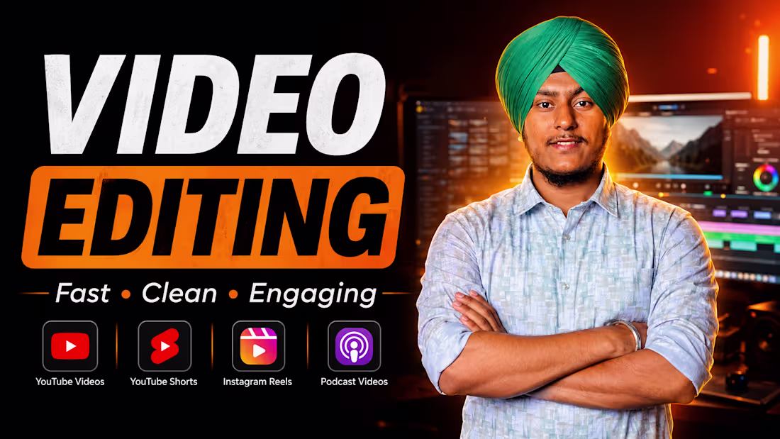 Cover image for Professional Video Editing for Reels, YouTube & Shorts
