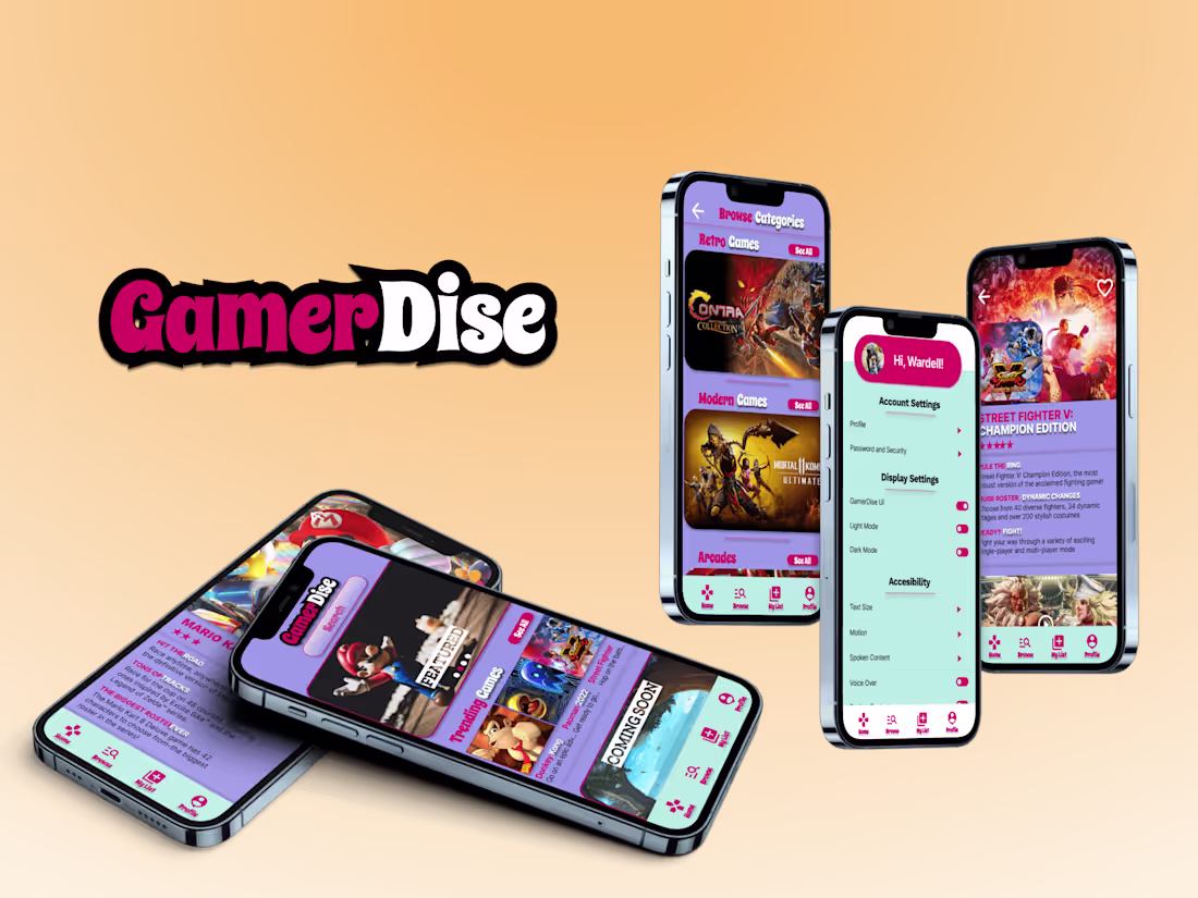 Cover image for GamerDise Game Preview App - Case study slide deck