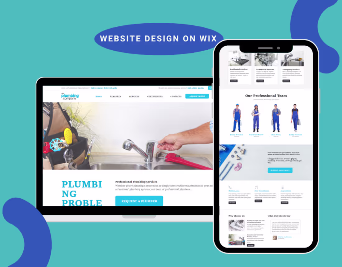 Cover image for This is a plumbing website design built on Wix, made to help...