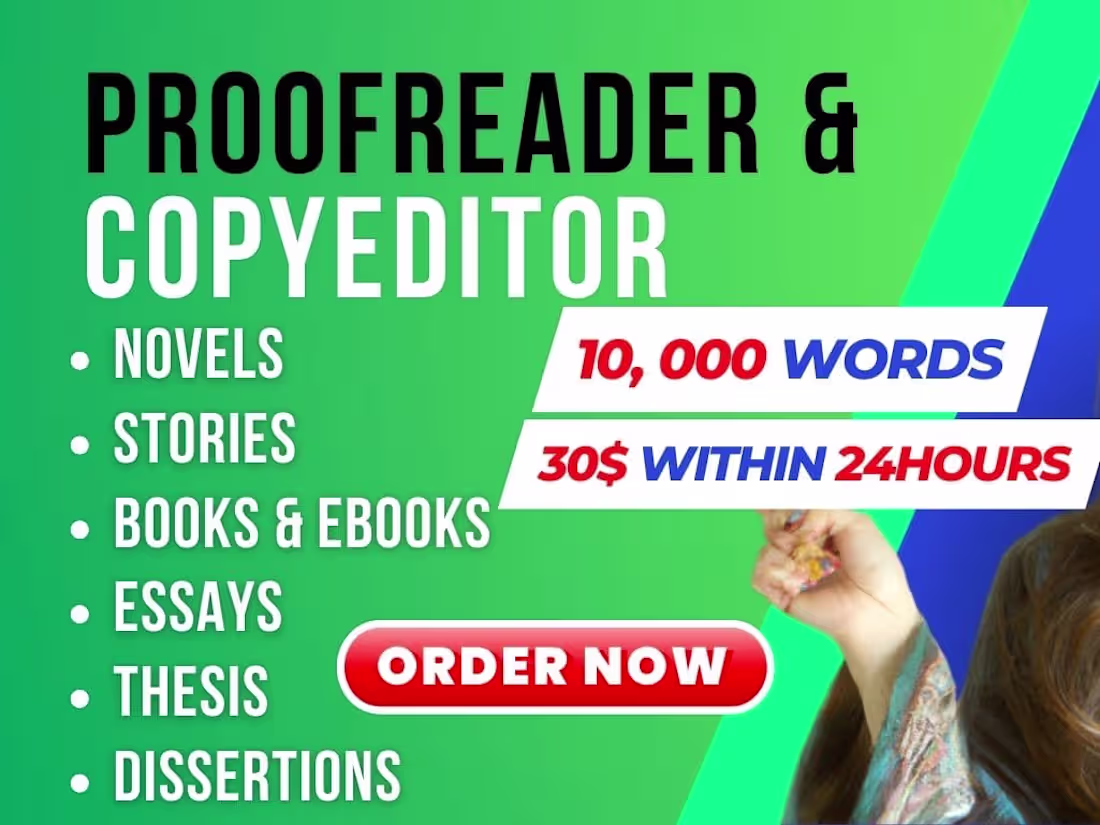 Cover image for I will professionally proofread and edit 1,000 words in 24 hours