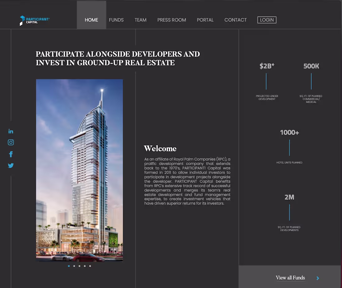 Cover image for Landing pages for Participant Capital.