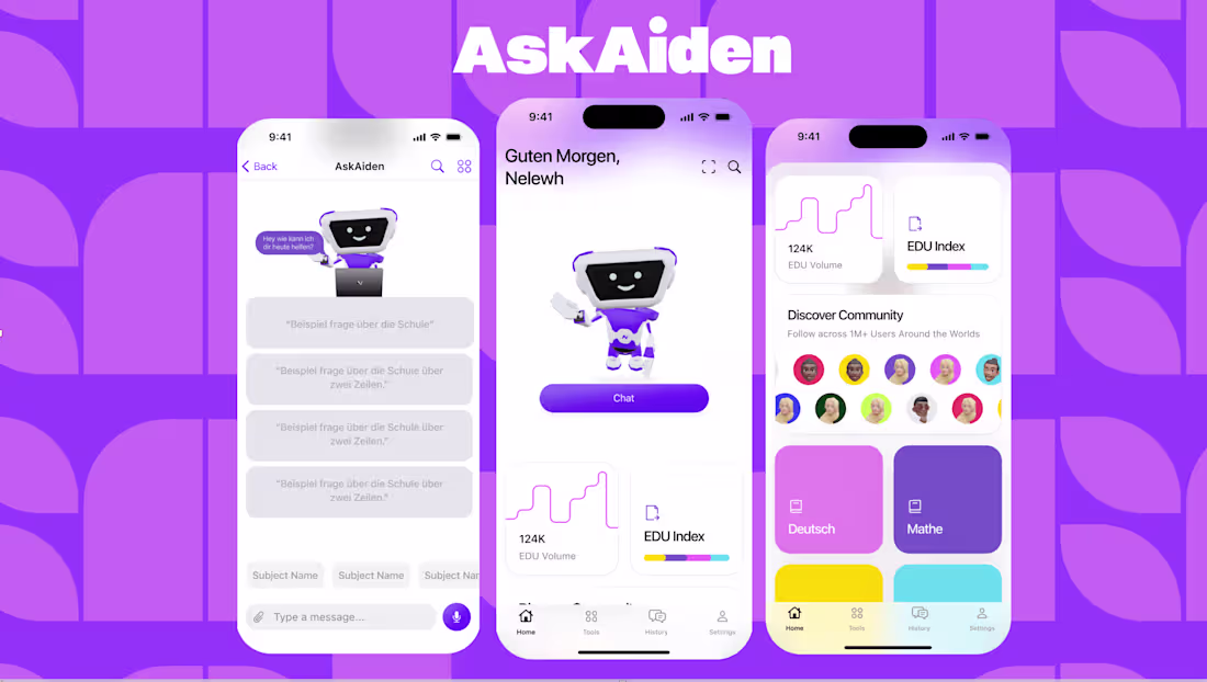 Cover image for AskAiden - AI tutor Mobile App