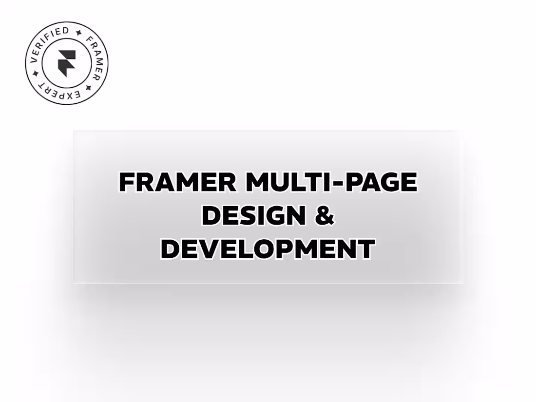 Cover image for Framer Multi-Page Design & Development