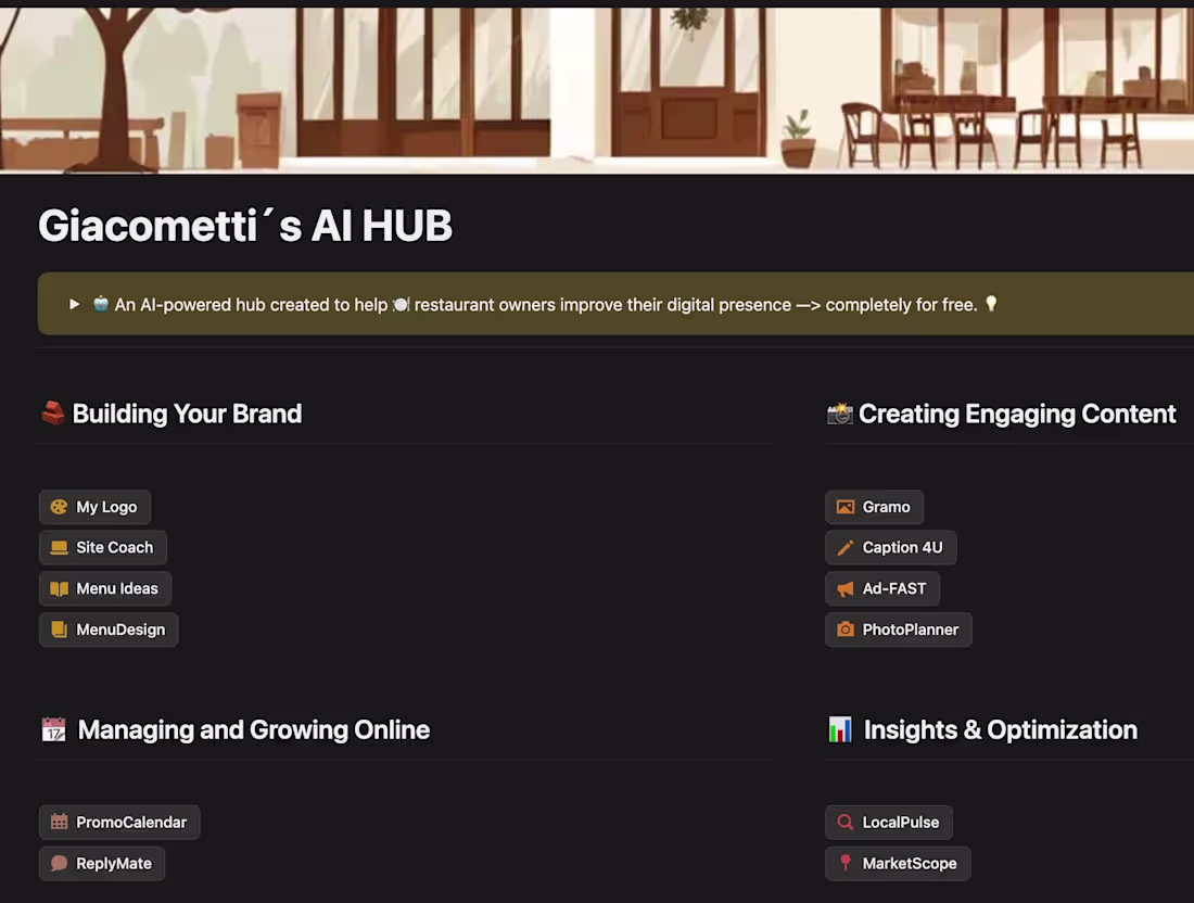 Cover image for Giacometti’s AI Hub — Free GPT Tools for Small Businesses