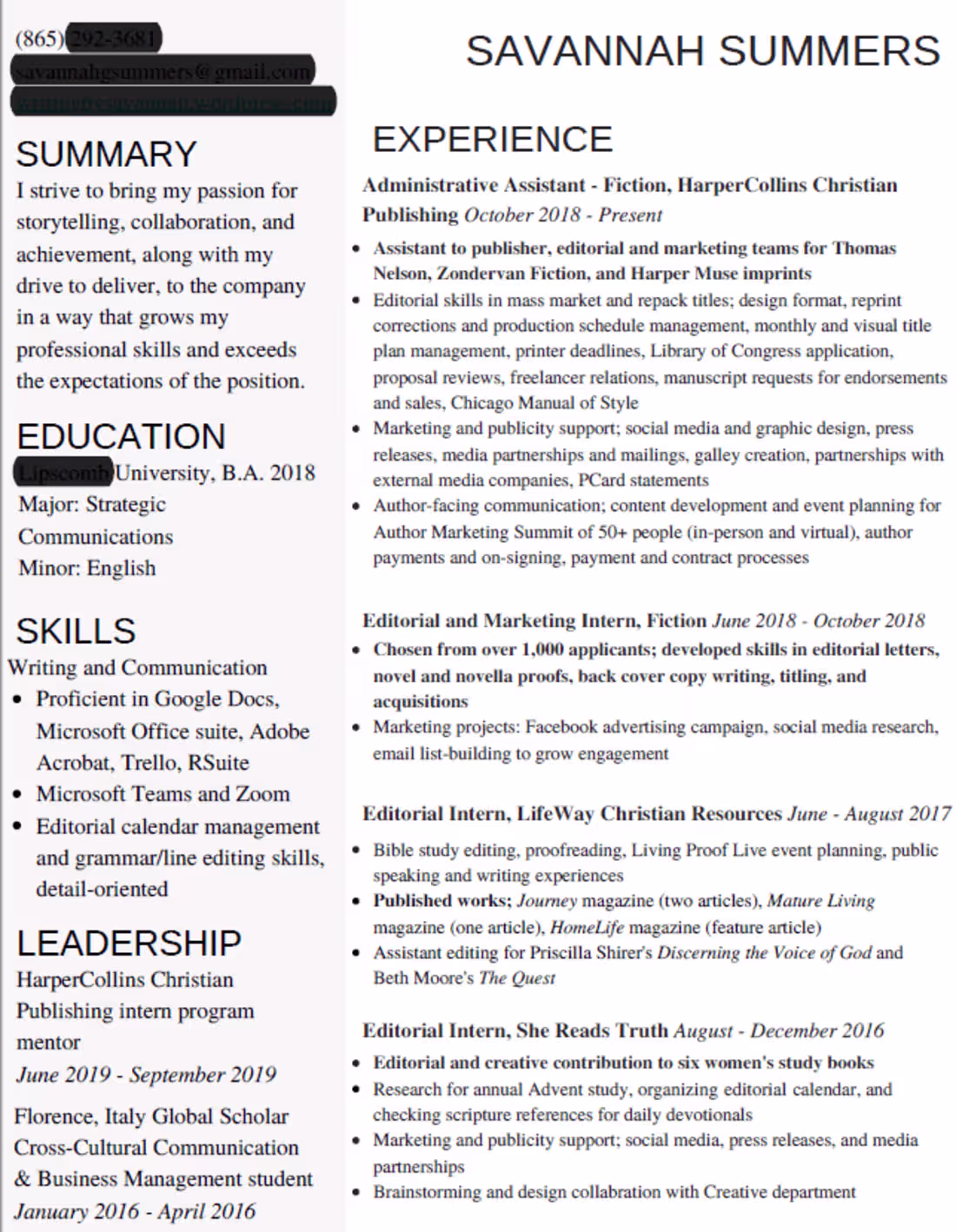 Cover image for Business Resume