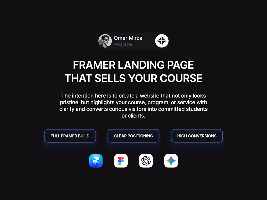 Cover image for Framer • Course Landing Page