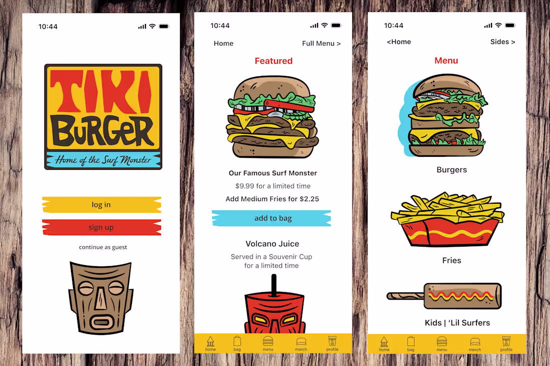 Cover image for Mobile Screens for Tiki Burger