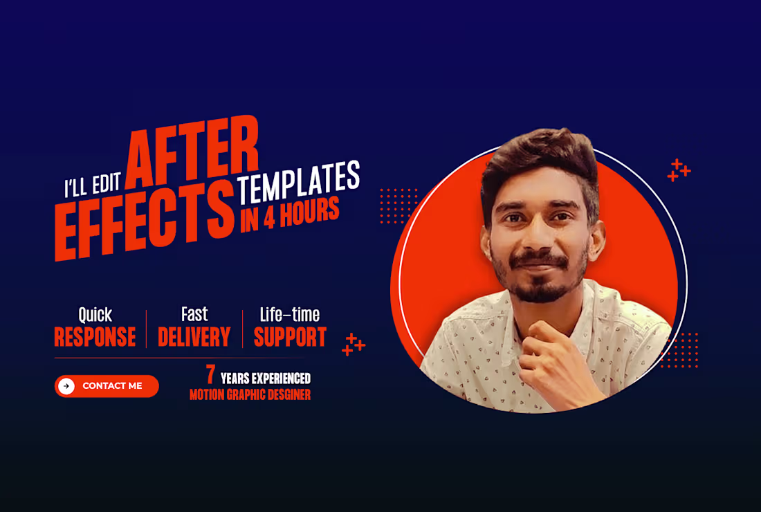 Cover image for I will edit after effects templates in 4 hours