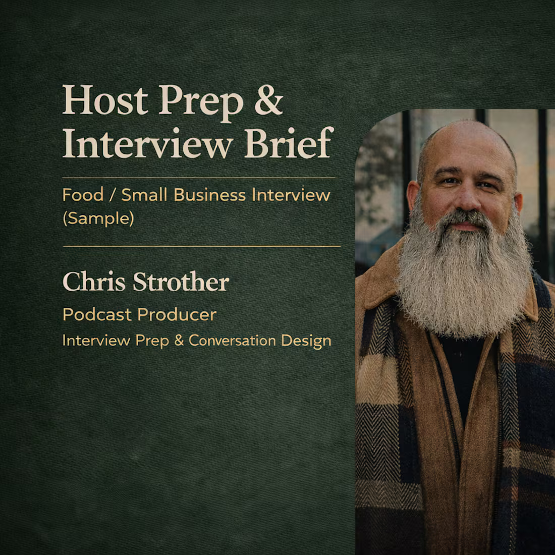Cover image for This project is a sample Host Prep & Interview Brief created...