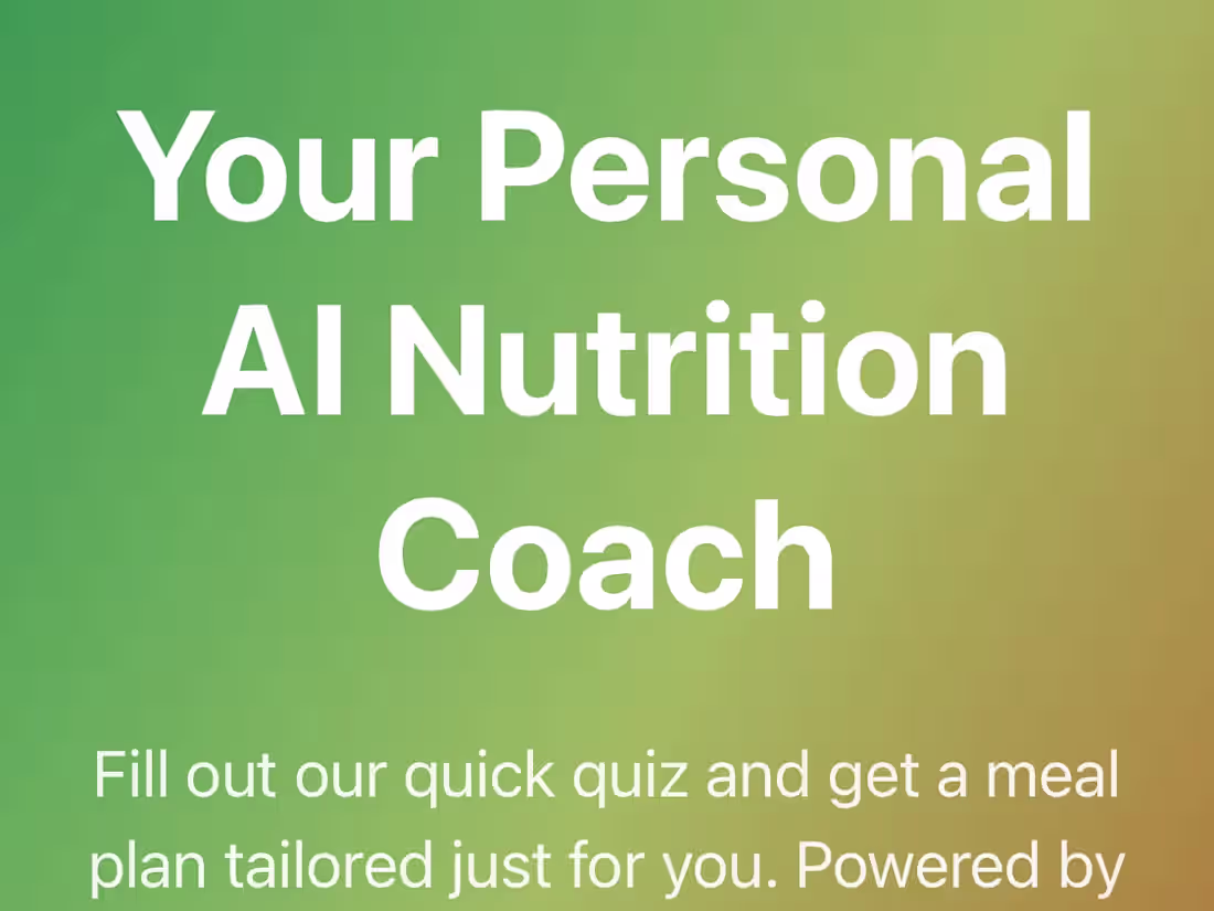 Cover image for NutriAI - Your Personal AI Nutrition Coach