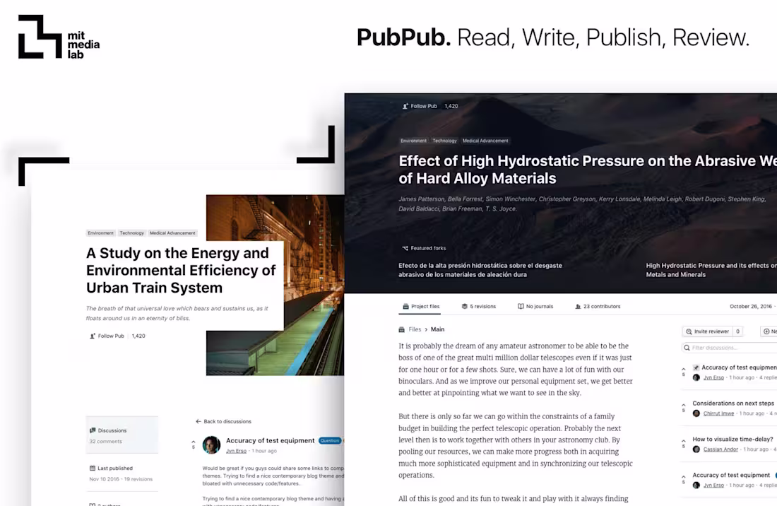 Cover image for MIT Media Lab: PubPub