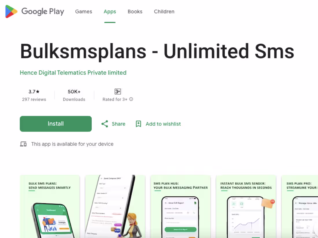 Cover image for Bulksmsplans - Unlimited Sms - Apps on Google Play