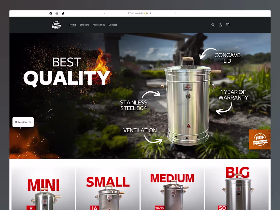 Cover image for Que Asador Shopify Store Design