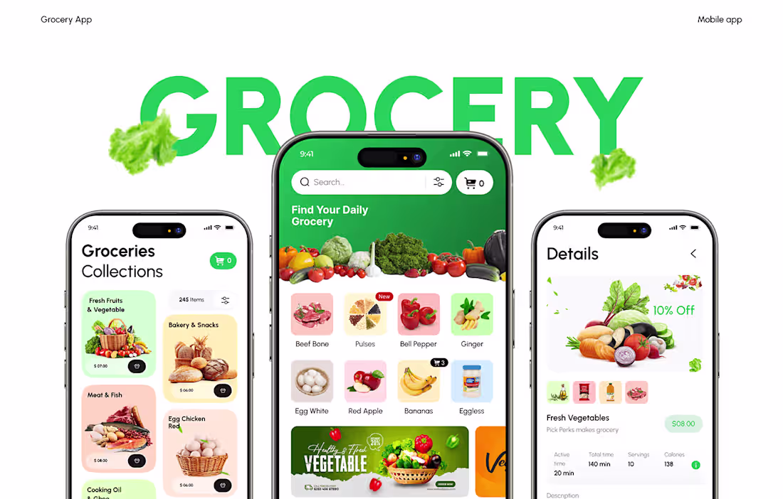 Cover image for Grocery App Design - UI UX