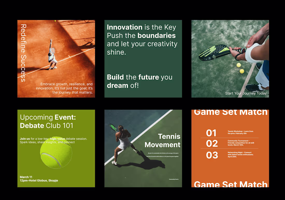 Cover image for Tennis club Instagram posts