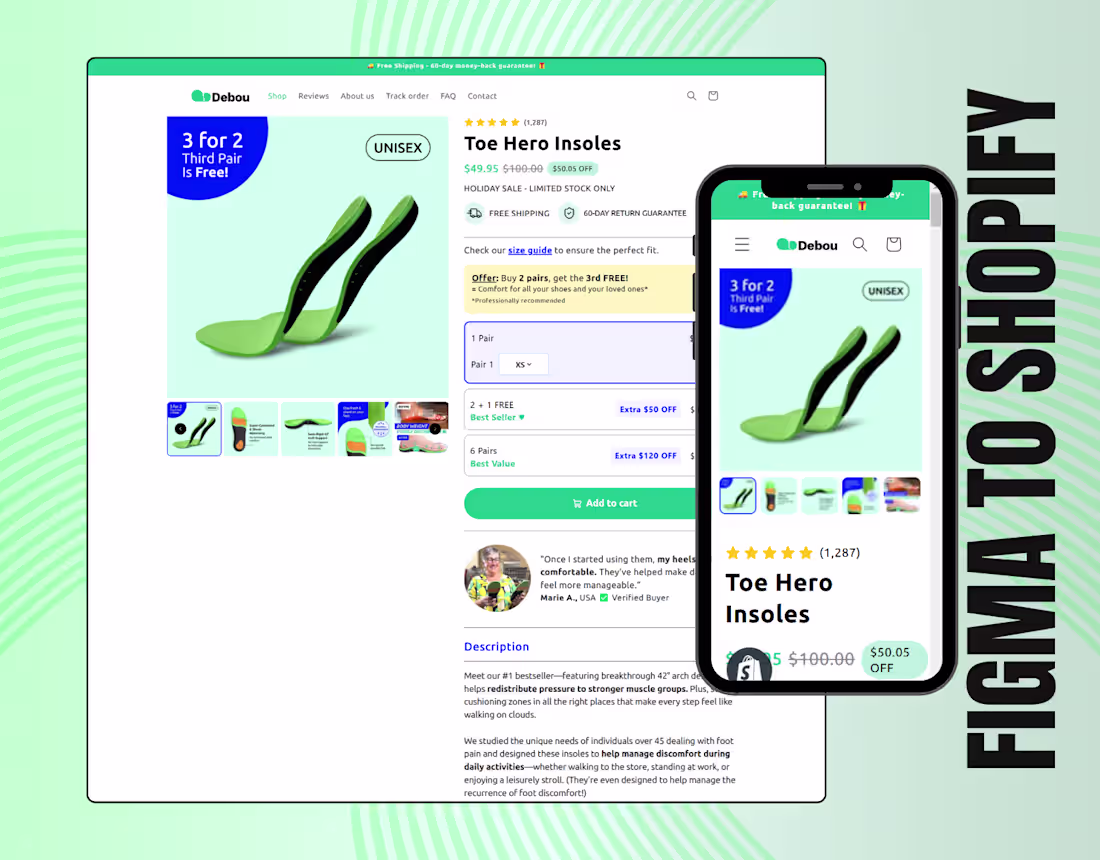 Cover image for Deboulab's Product Page Figma to Shopify with GemPages