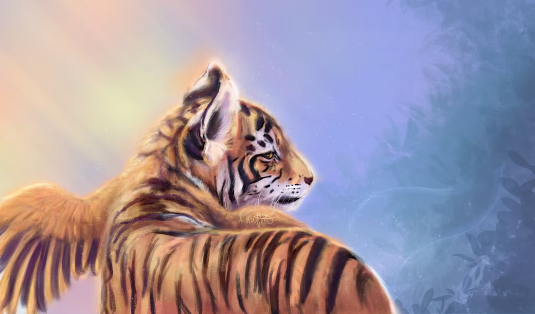 Cover image for Winged Tiger Cub Digital Painting