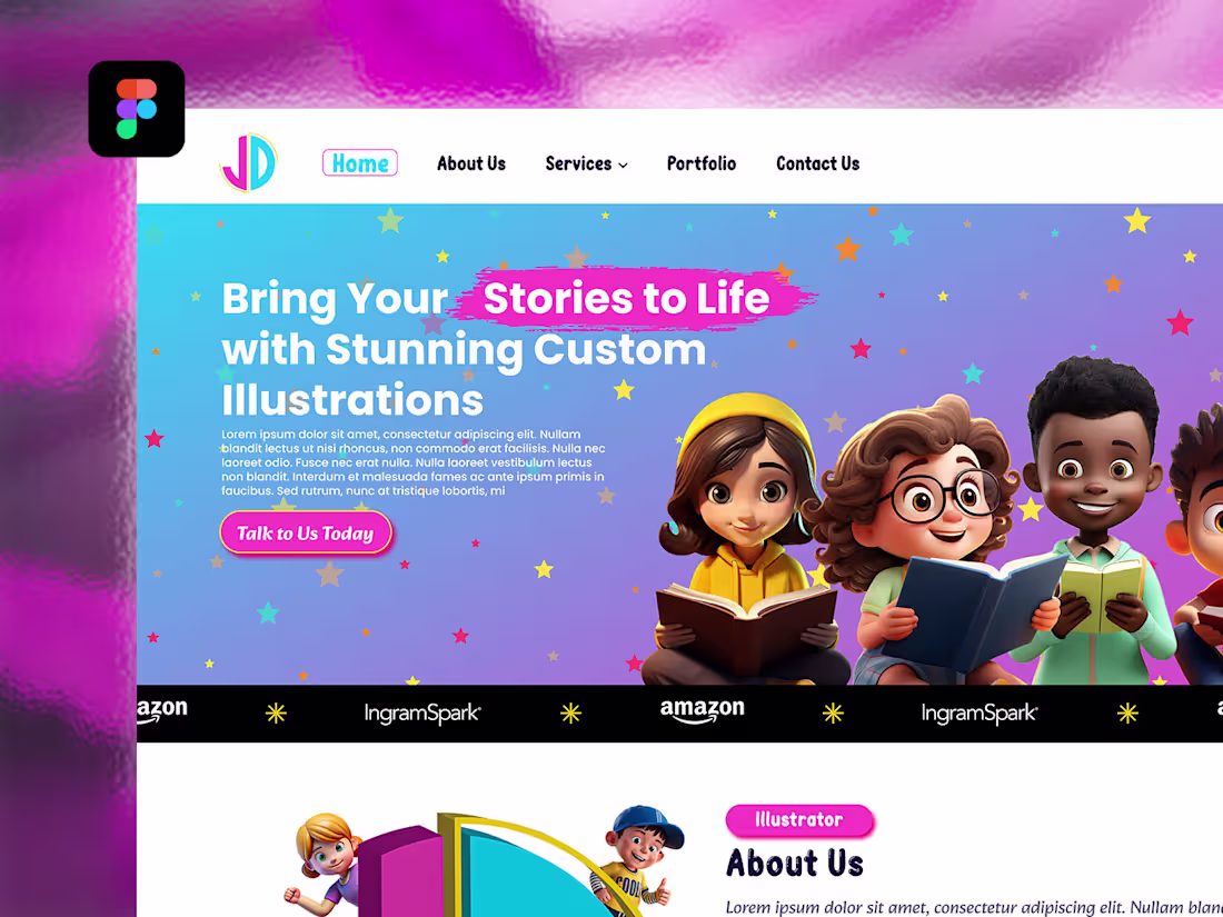 Cover image for Children Illustration Website – Case