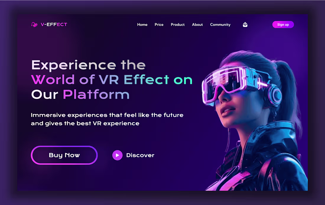 Cover image for Virtual Reality Landing Page