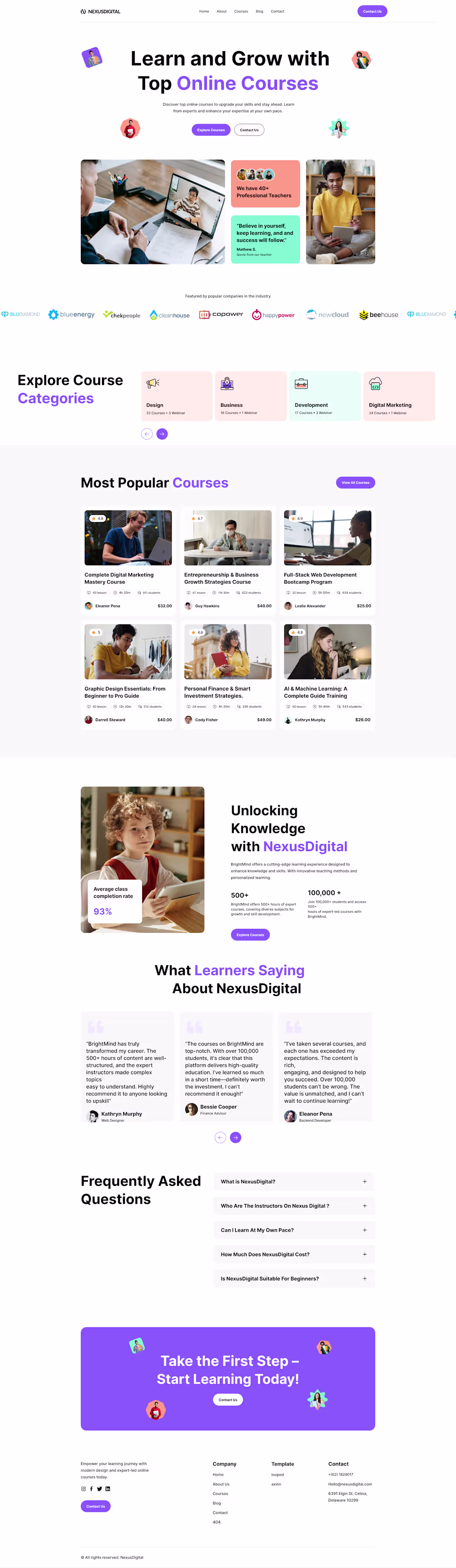 Cover image for E-learning website design 