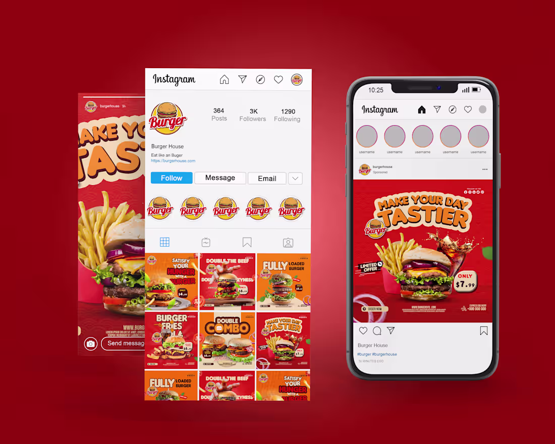 Cover image for Burger Social Media Post Design : Behance