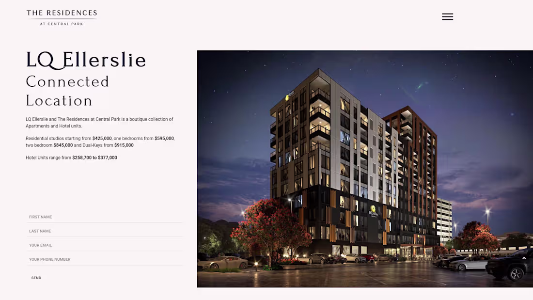 Cover image for Web Design for new Property Development