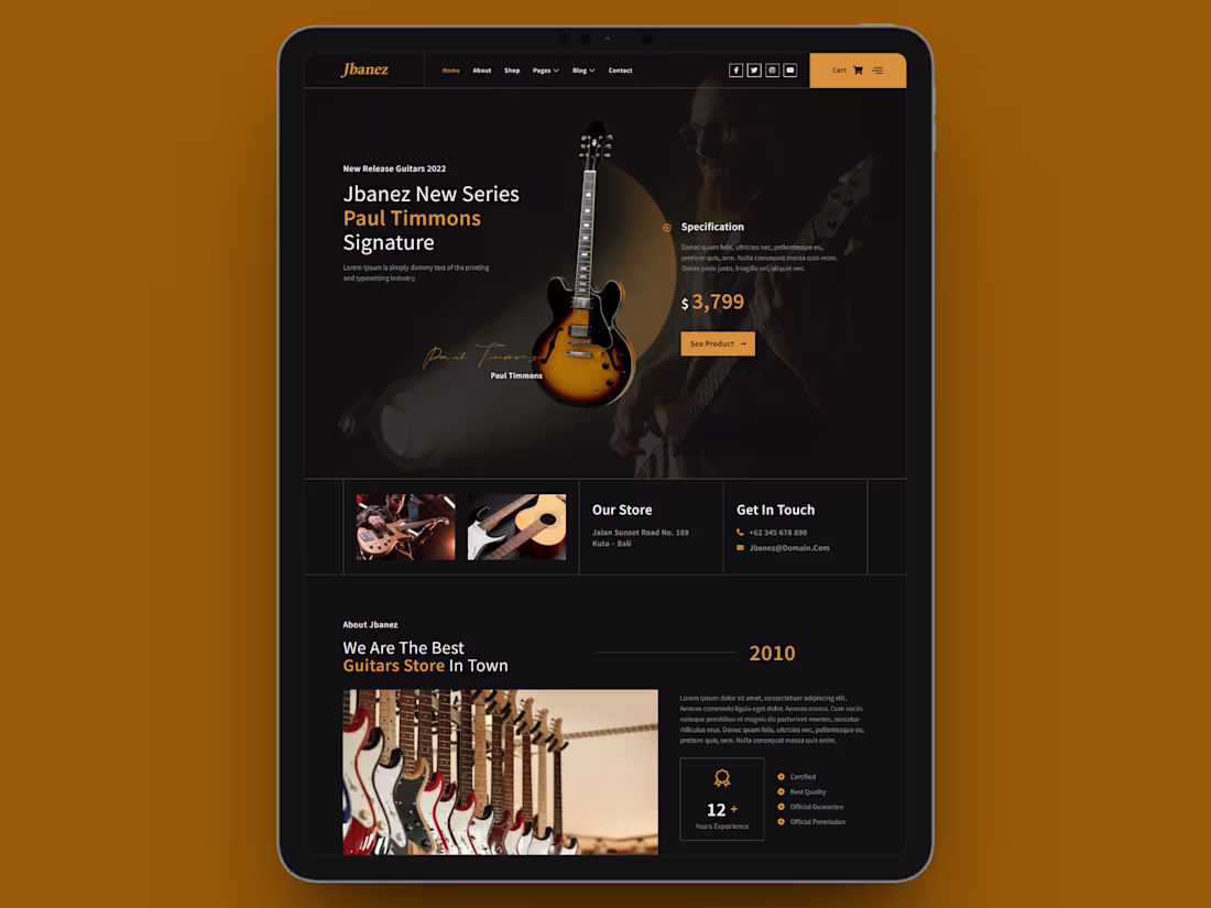Cover image for Guitar & Music Equipment Store