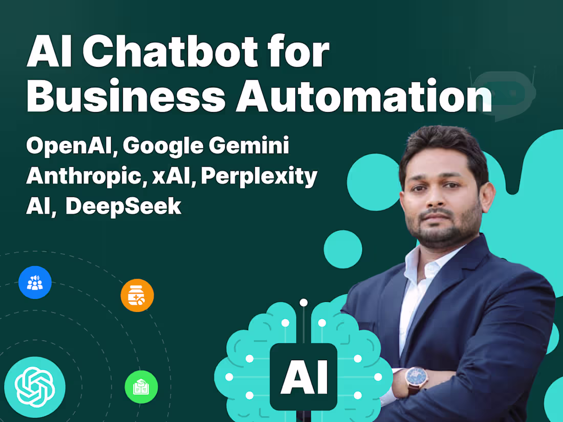 Cover image for Will Develop Custom Chatboat for your business Automation