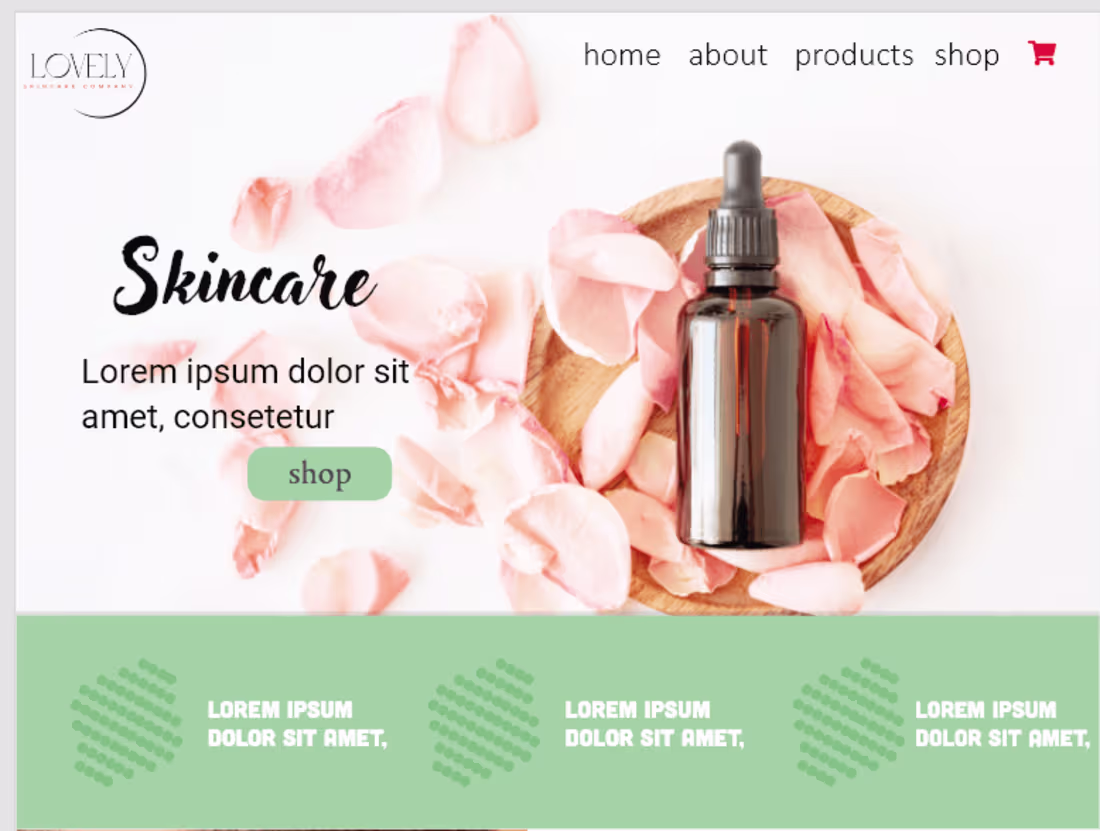 Cover image for Mock-up Web Design--- Lovely Skincare 