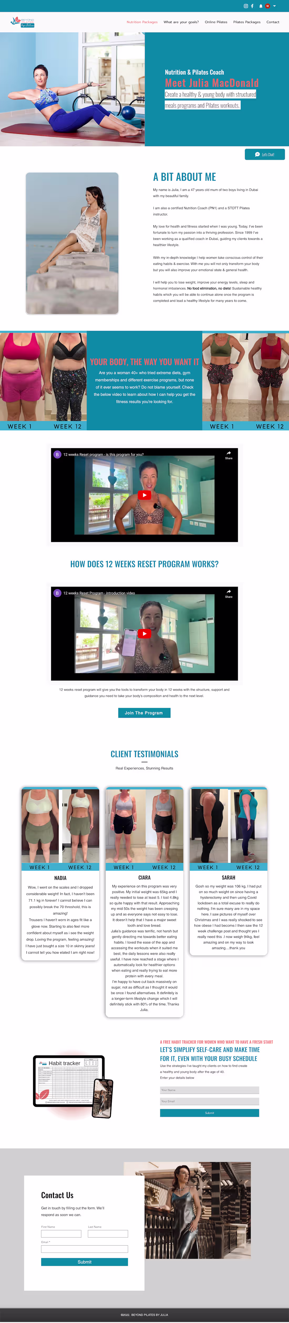 Cover image for Pilates Website design