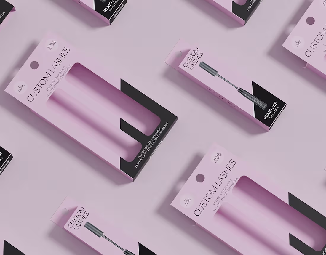 Cover image for Custom Lashes - Packaging Design & Mockup