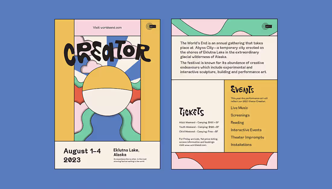 Cover image for Brand Design & Illustration for Creator Festival on Behance