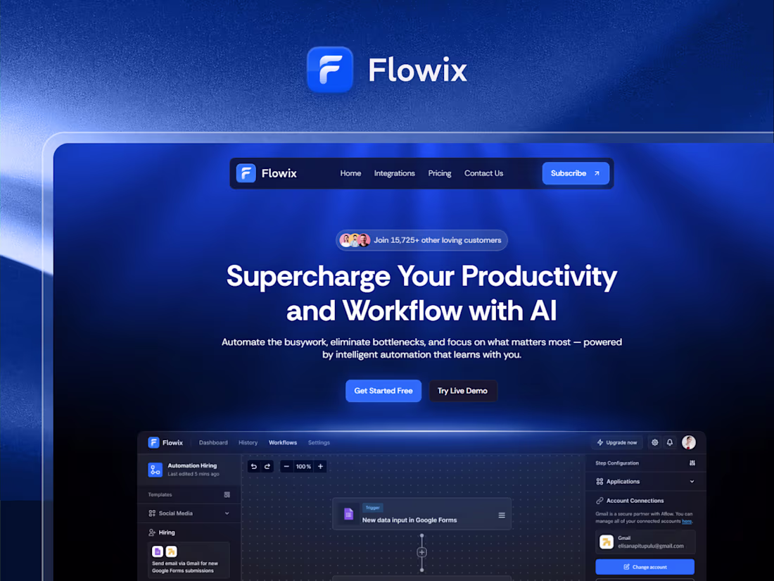 Cover image for Flowix : AI SaaS & Automation Framer Website Template