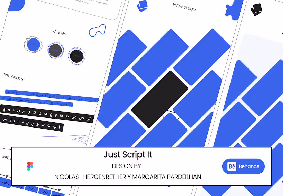 Cover image for Just script it- webapp- with Nicolas Hergernrether on Behance