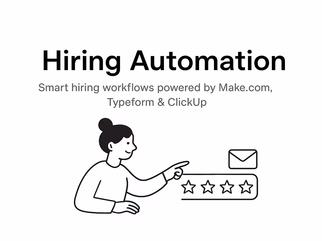 Cover image for Hiring System (Make.com + ClickUp + TypeForm)