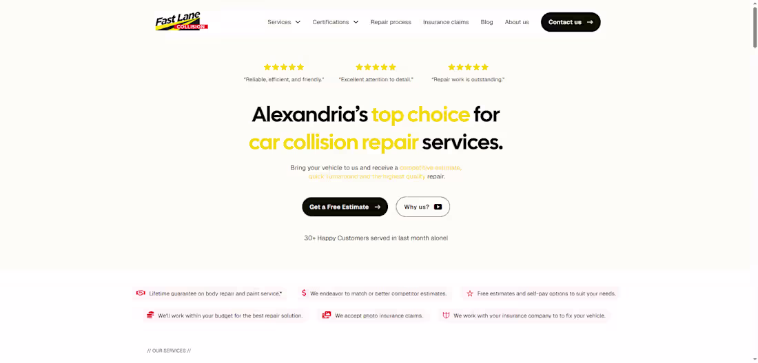 Cover image for WordPress Website Development for Fast Lane Collision