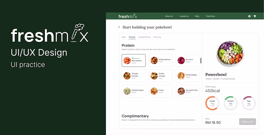 Cover image for UI Design - Pokebowl on Behance
