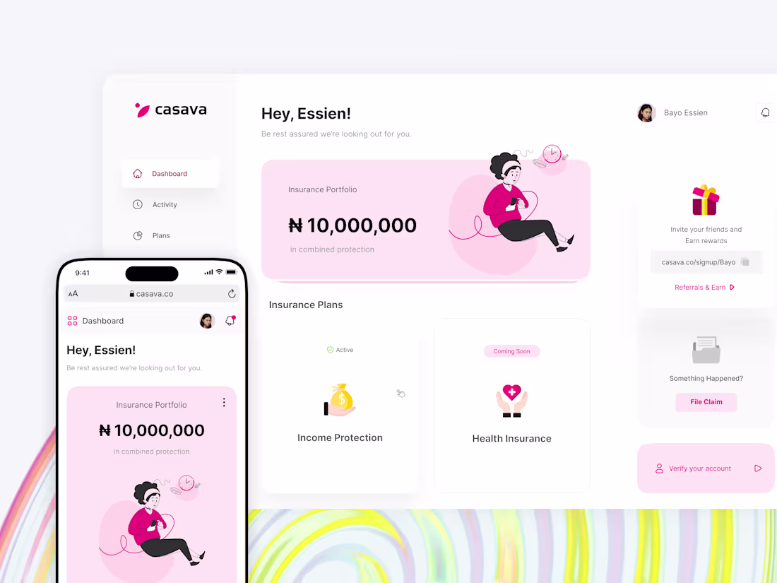 Cover image for Web Application Dashboard UI Design for Casava Finance