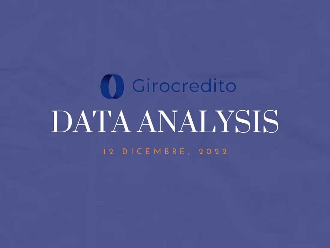 Cover image for Data Analysis Girocredito