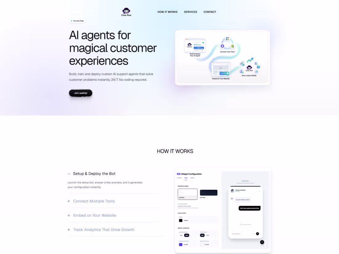 Cover image for Built landing page for https://chatpilot-agent.com