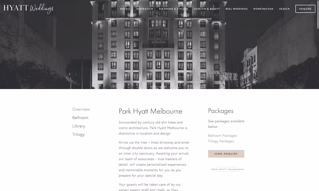 Cover image for Hyatt Weddings | Website Design