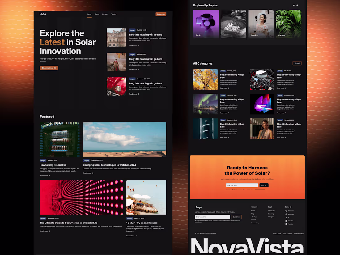 Cover image for NovaVista: Blog Page Website Design