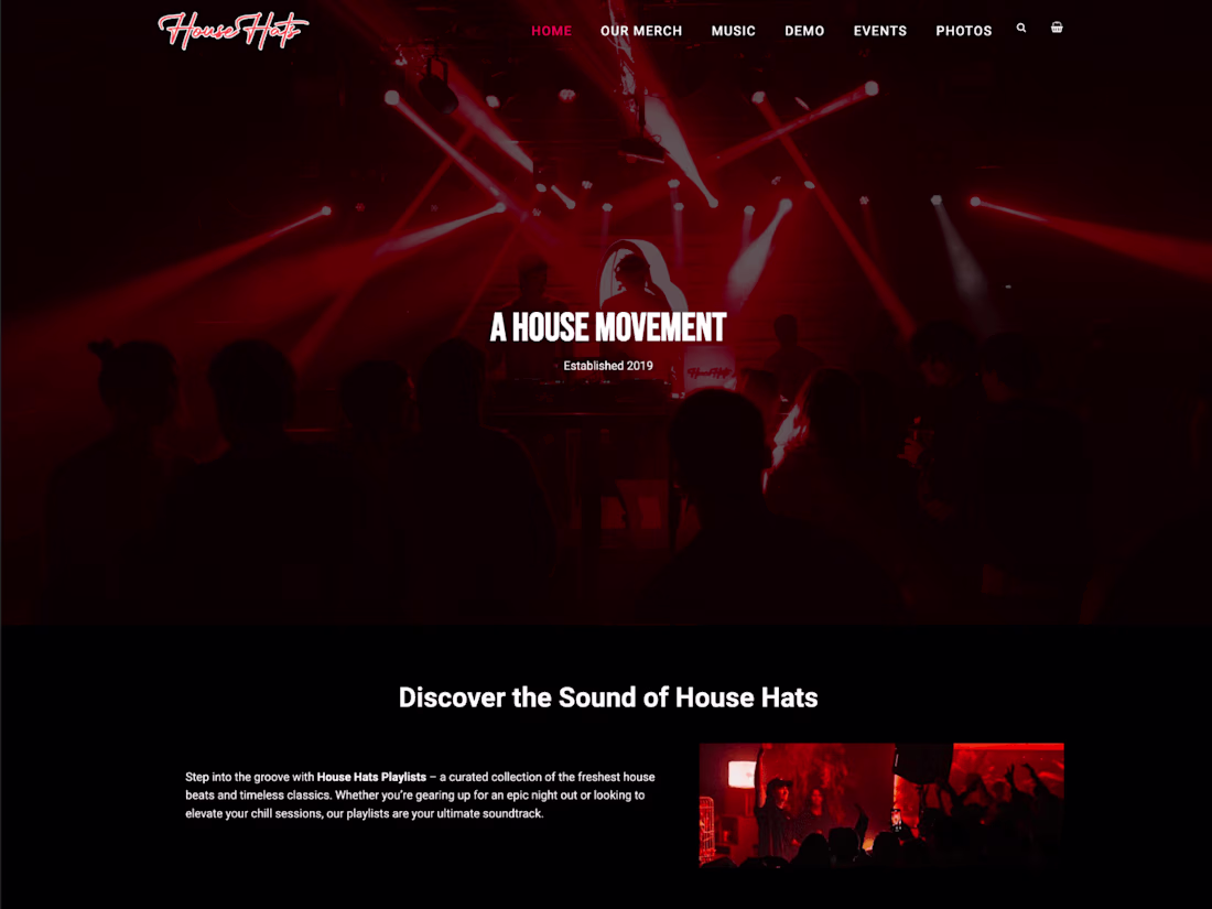 Cover image for Music Band Website for House Hats Collective