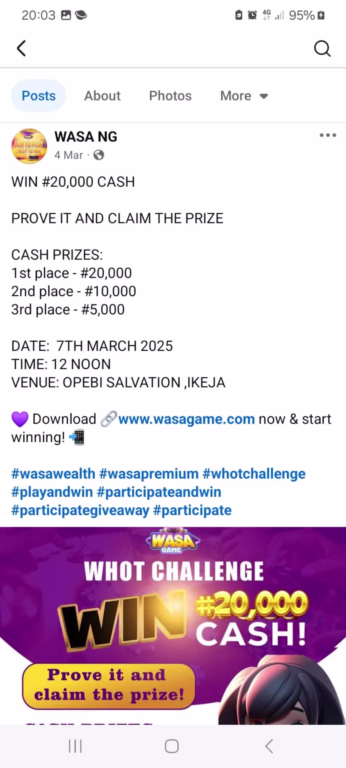 Cover image for WASA GAME LIVE MTT CHALLENGE
